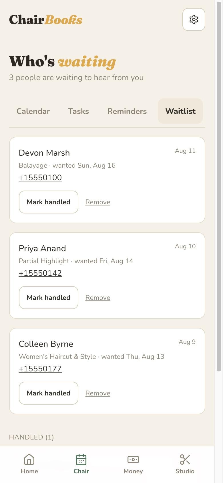 The ChairBooks waitlist